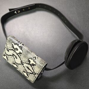 Snake Print Belt Bag with Black Pouch